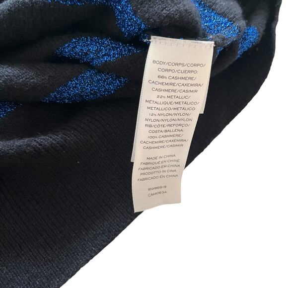 Marc Jacobs The Glam Sparkle Striped Sweater Blue Small Cashmere Metallic Blend - Picture 7 of 7